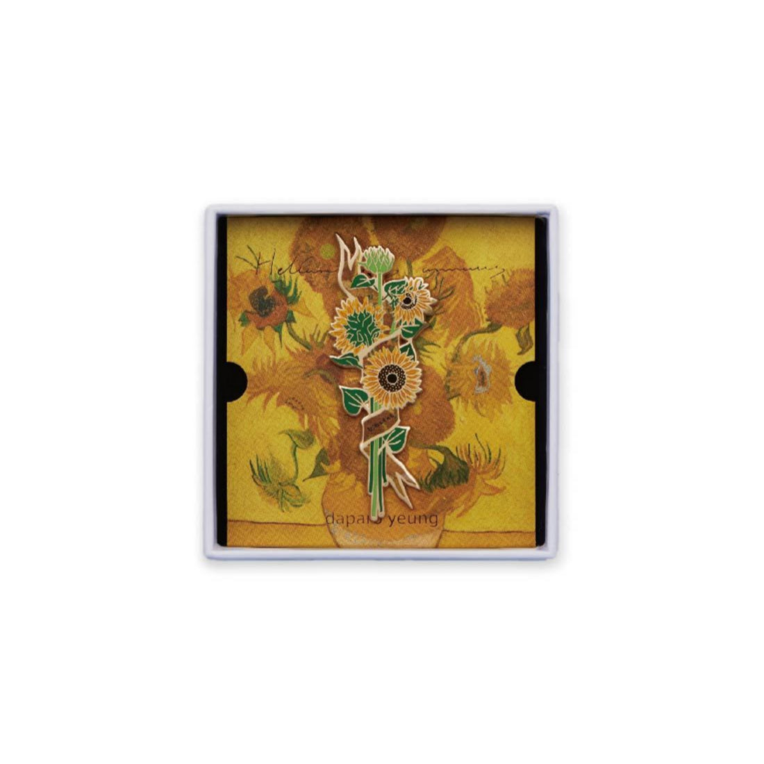 Van Gogh's Sunflower Brooch Original Couple Badge Pin Jewelry