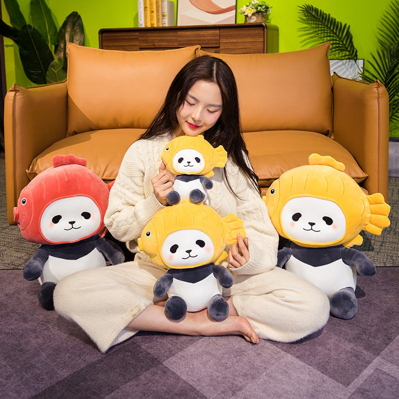 Cartoon Creative Fish Head Panda Doll Cushion-3