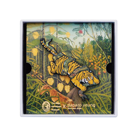 Tiger Brosche Leinwand Tasche Hermitage berühmte Gemälde Kunst Emaille Paar Schmuck Schmuck