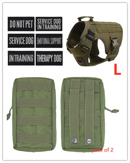 Military Tactical Dog Harness Adjustable Pet Dog Back