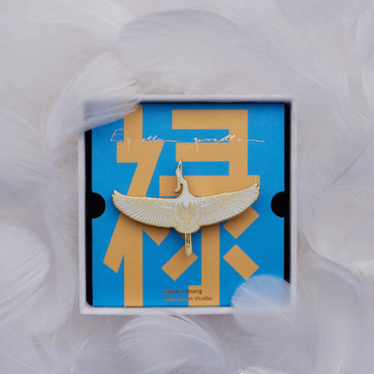 Daparo Egret Designer's Original Brooch Promotion and Fortune Creative Badge