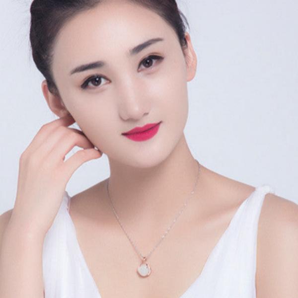 Version Of Vintage Hetian Jade Crystal Pendant S925 Silver Diamond Necklace