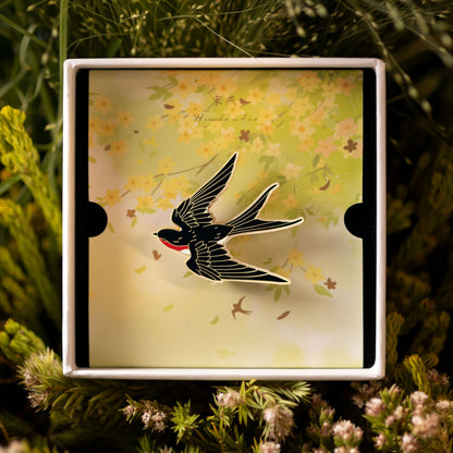 Swallow Couple Brooch Exquisite and High-End Pin