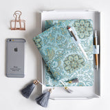 Flying Blue Flower Series Tasseled Bookmark Notebook-1