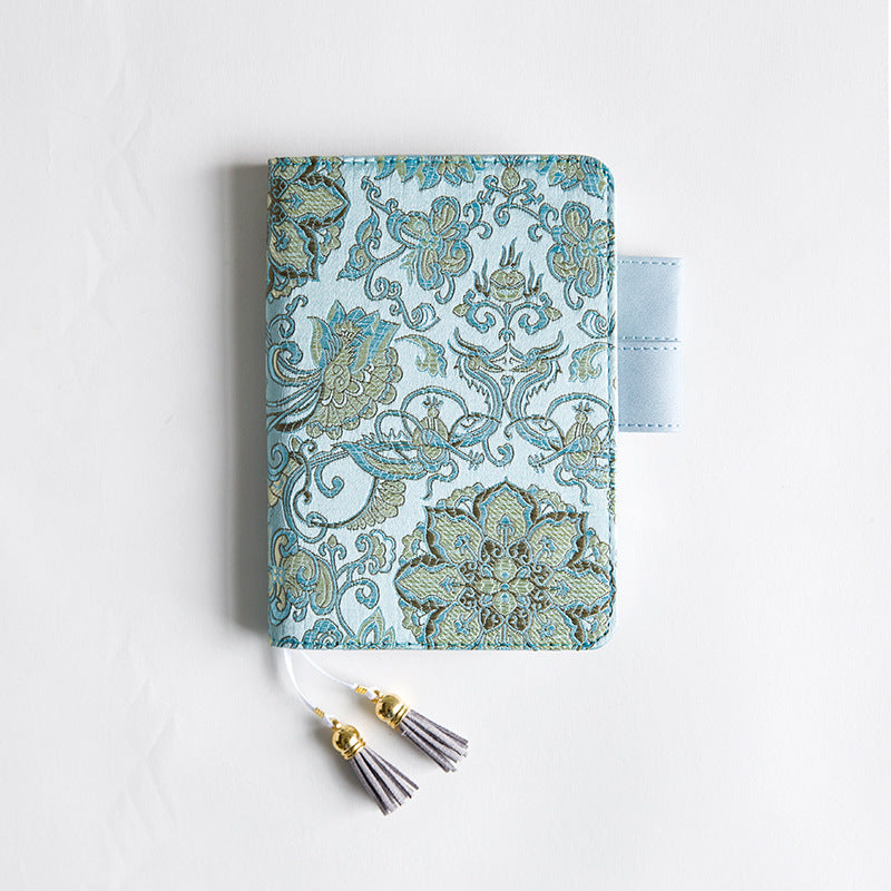 Flying Blue Flower Series Tasseled Bookmark Notebook-5