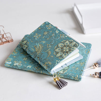 Flying Blue Flower Series Tasseled Bookmark Notebook-3