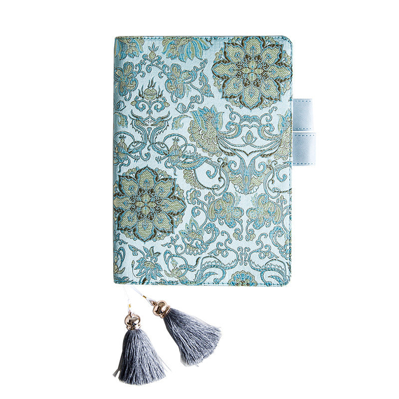 Flying Blue Flower Series Tasseled Bookmark Notebook-6