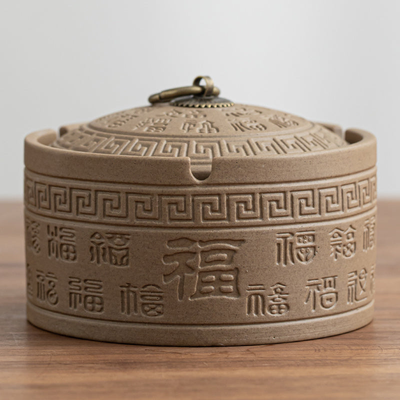 Ceramic Chinese-style Ashtray For Household Use