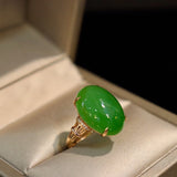 Cupronickel eingelegter hetischer Jade -Ring