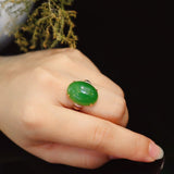 Cupronickel eingelegter hetischer Jade -Ring