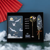 Chinese Style Crane Notebook Feather Pen Gift Set-3