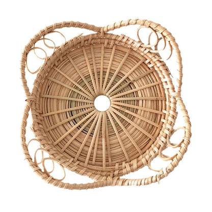 Rattan Woven Coaster Hand-Woven Potholder Bamboo Woven Cup Tea Coaster Photo Tableware