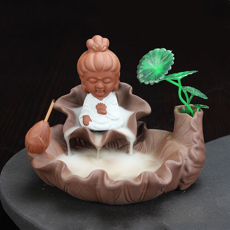 Flowing Water Creative Decoration Ceramic Backflow Incense Burner-2