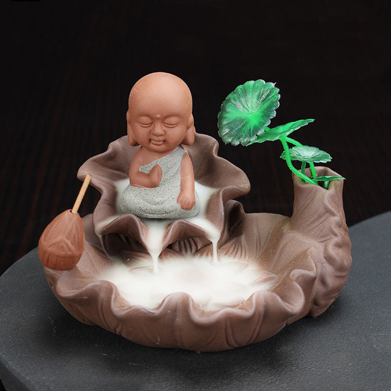 Flowing Water Creative Decoration Ceramic Backflow Incense Burner-3