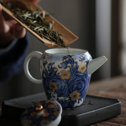 Enamel Paint Teapot Chinese Hand Drawn Kung Fu Tea Porcelain Tea Set