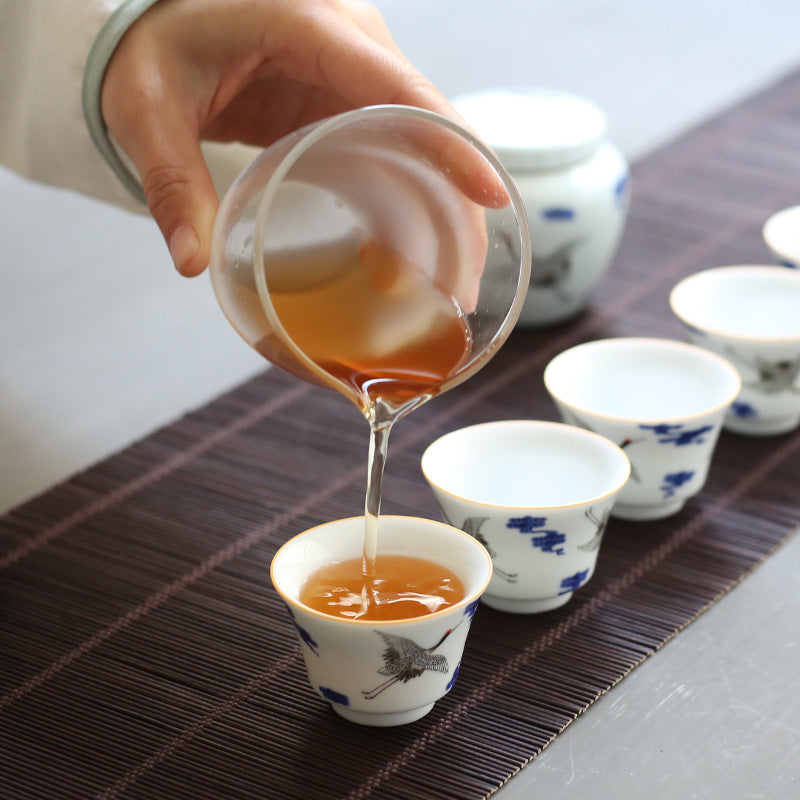 Blue And White Porcelain Ink And Blue Clouds Straight Up Kung Fu Tea Cup