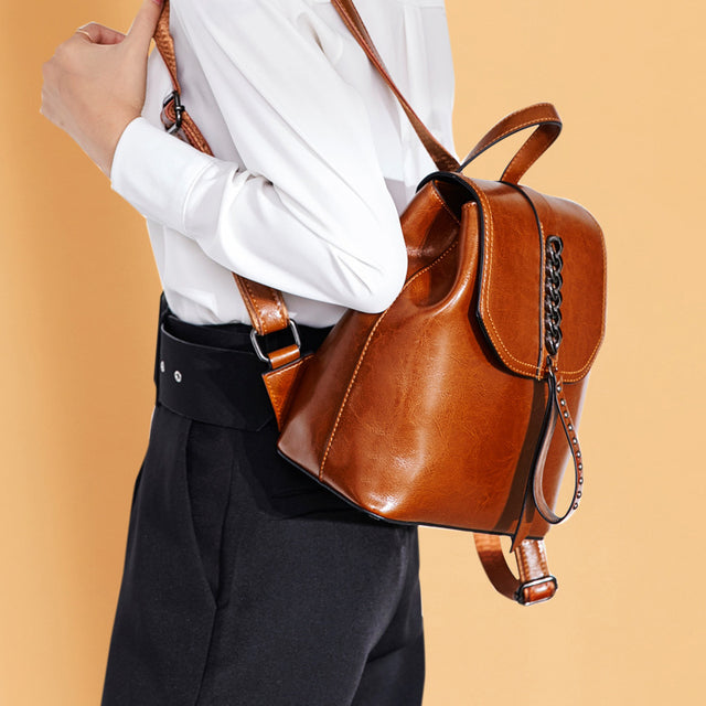 Leather Backpack Purse