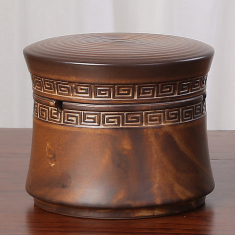 Vintage Chinesische Dual -Zweck -Breite Mund Hui Zi Muster Design Aschenbecher