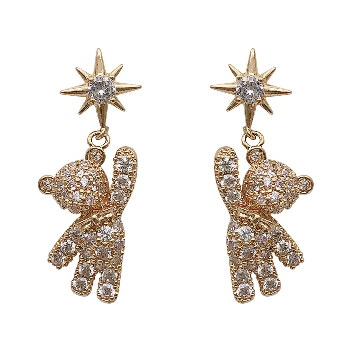 Five-pointed Star Cute Bear Earrings Earrings Women