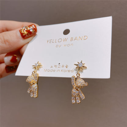 Five-pointed Star Cute Bear Earrings Earrings Women