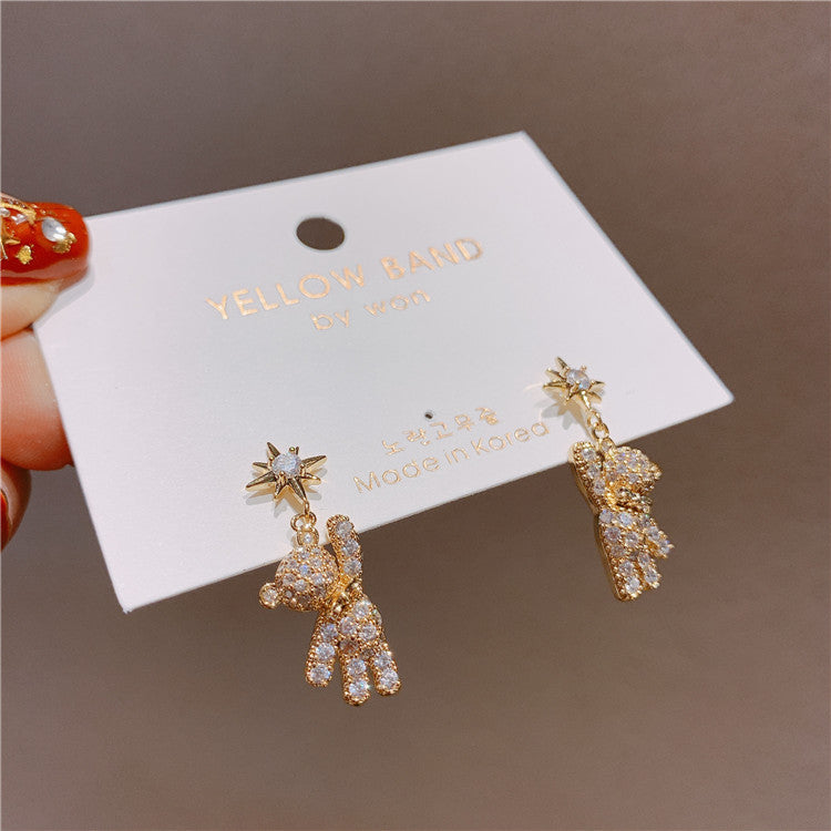 Five-pointed Star Cute Bear Earrings Earrings Women