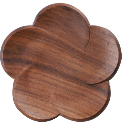 Black Walnut Coaster Solid Wood Creative Petal Cushion