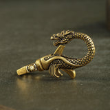 Brass Faucet Keychain Pendant Metal Waist Padlock Keychain