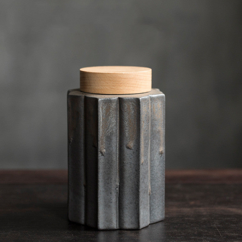 Small Tea Cans with Wooden Lids