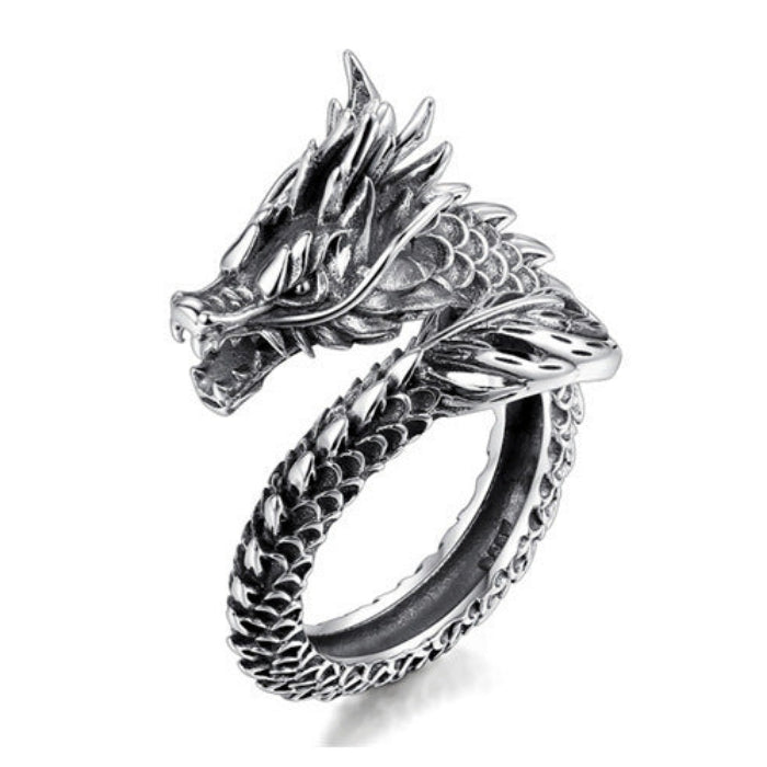 Personalized Retro Domineering Dragon Ring Ring