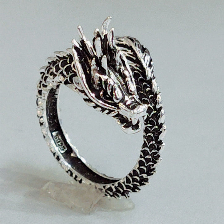 Personalized Retro Domineering Dragon Ring Ring