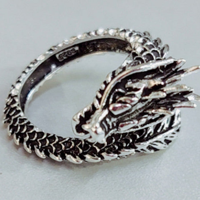 Personalized Retro Domineering Dragon Ring Ring