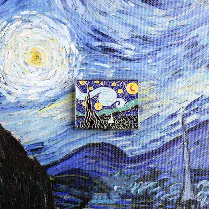 Van Gogh Oil Painting Star Brooch Art Creative Pin Coat Sweater Retro Badge