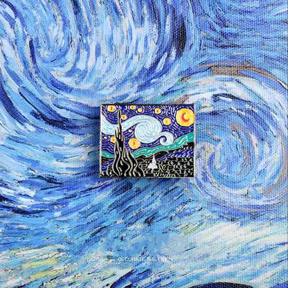 Van Gogh Oil Painting Star Brooch Art Creative Pin Coat Sweater Retro Badge