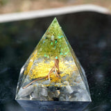 Natural Crystal Crushed Stone Resin Pyramid Ornaments
