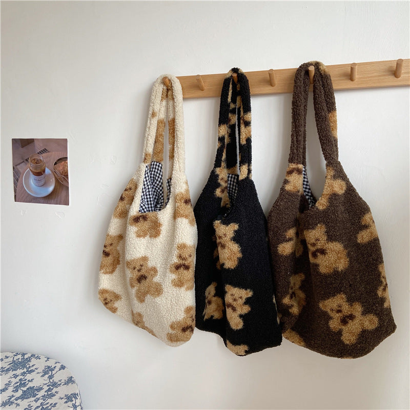 Plush Bear Reversible Shoulder Bag