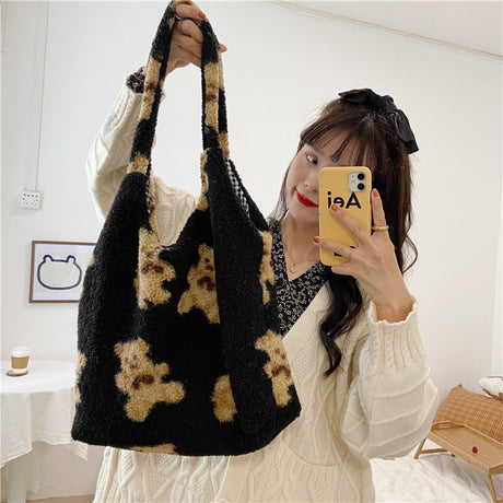 Plush Bear Reversible Shoulder Bag