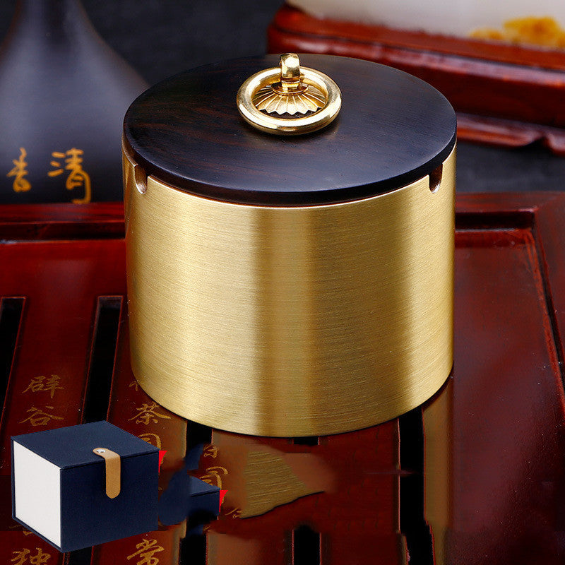 Chinese Style Ashtray With Pure Copper Cover