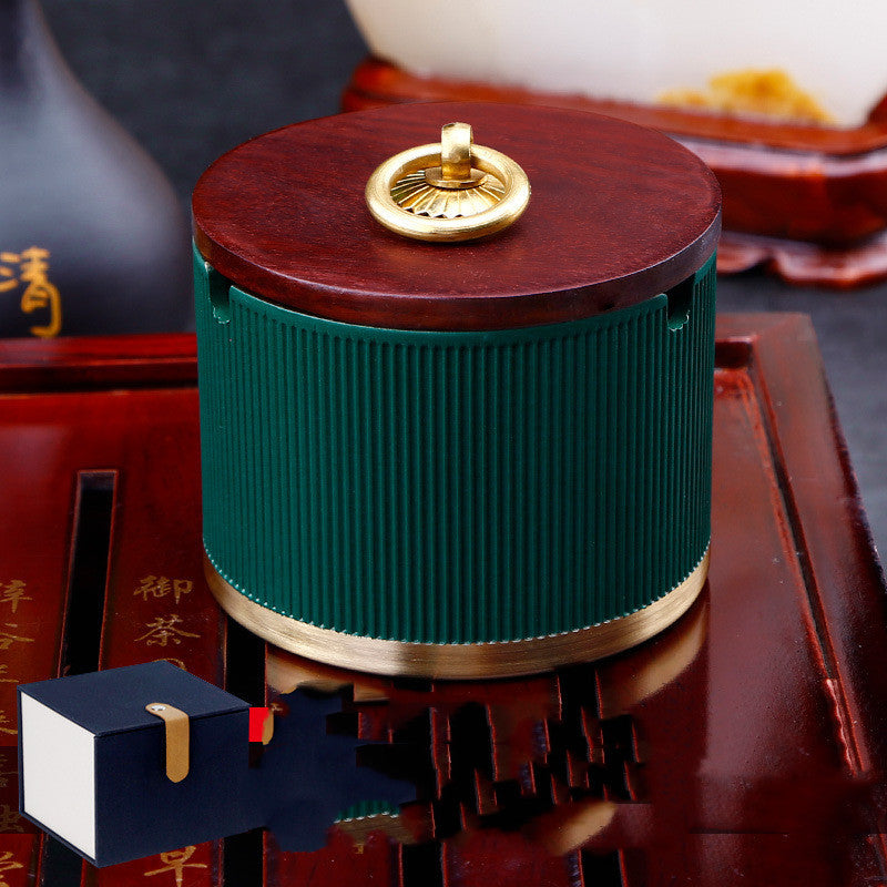 Chinese Style Ashtray With Pure Copper Cover