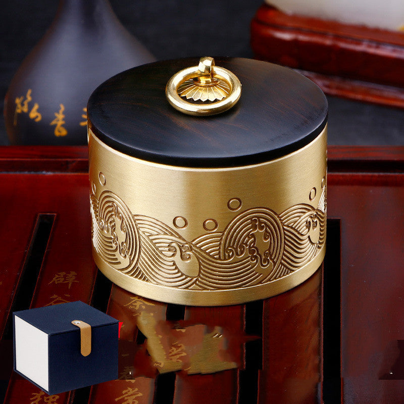 Chinese Style Ashtray With Pure Copper Cover