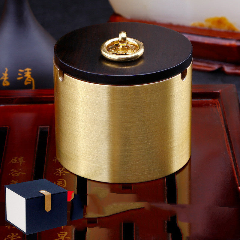 Chinese Style Ashtray With Pure Copper Cover