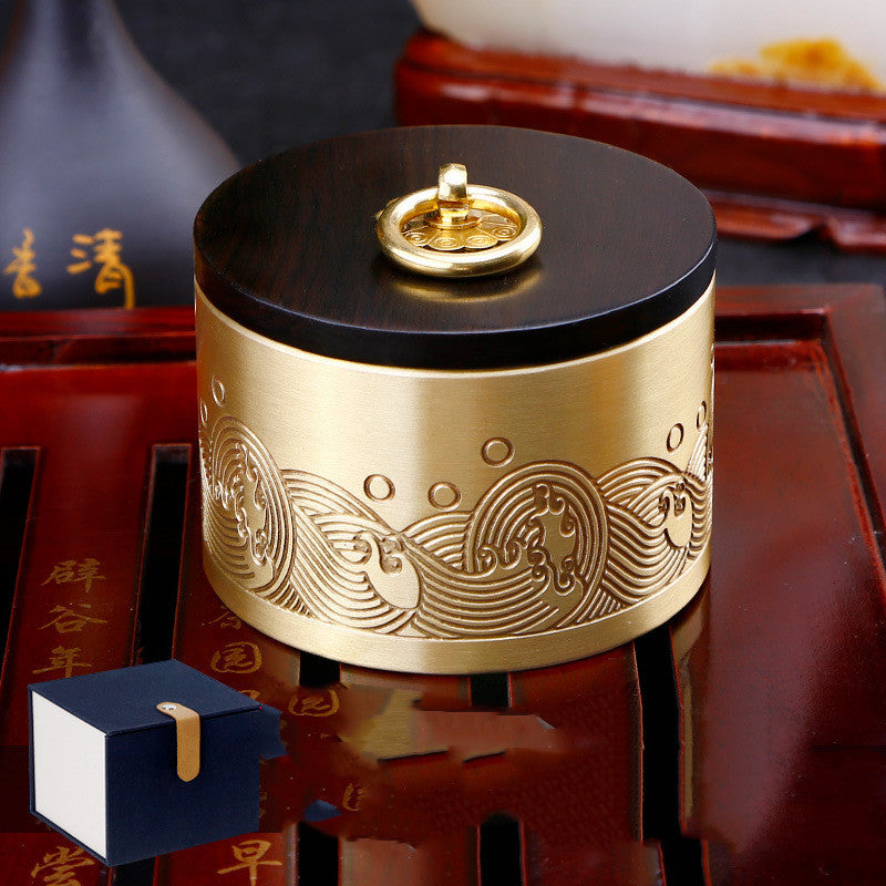 Chinese Style Ashtray With Pure Copper Cover