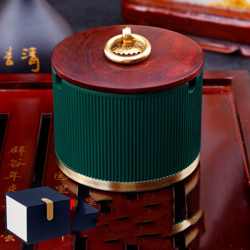 Chinese Style Ashtray With Pure Copper Cover