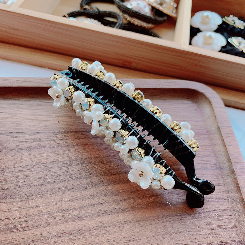 Handmade Banana Hairpin Around Pearl Flowers