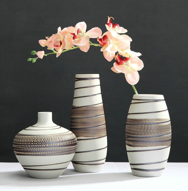 Einfache Retro Jingdezhen Keramik Vase Keramikhandwerk Ornamente