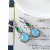 Imitation Jade Earrings Emerald Diamond And Zircon Earrings