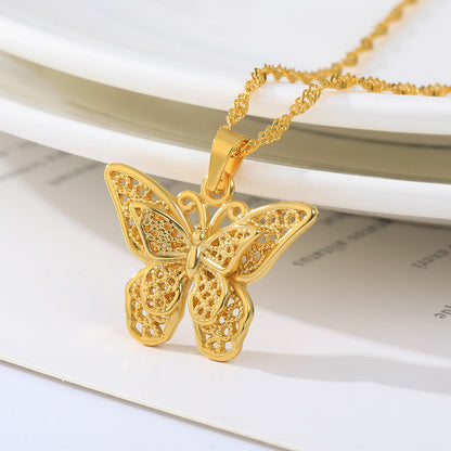 Butterfly Necklace Female Necklace Water Wave Chain