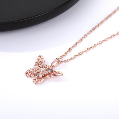 Butterfly Necklace Female Necklace Water Wave Chain