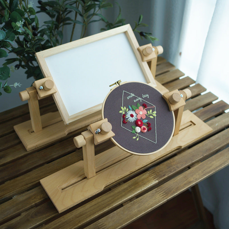 Desktop Adjustable Beech Wood Hand Embroidery Wood Frame-1