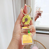 Car Key Chain Peach Juice Bottle Keychain Girly Heart Jewelry