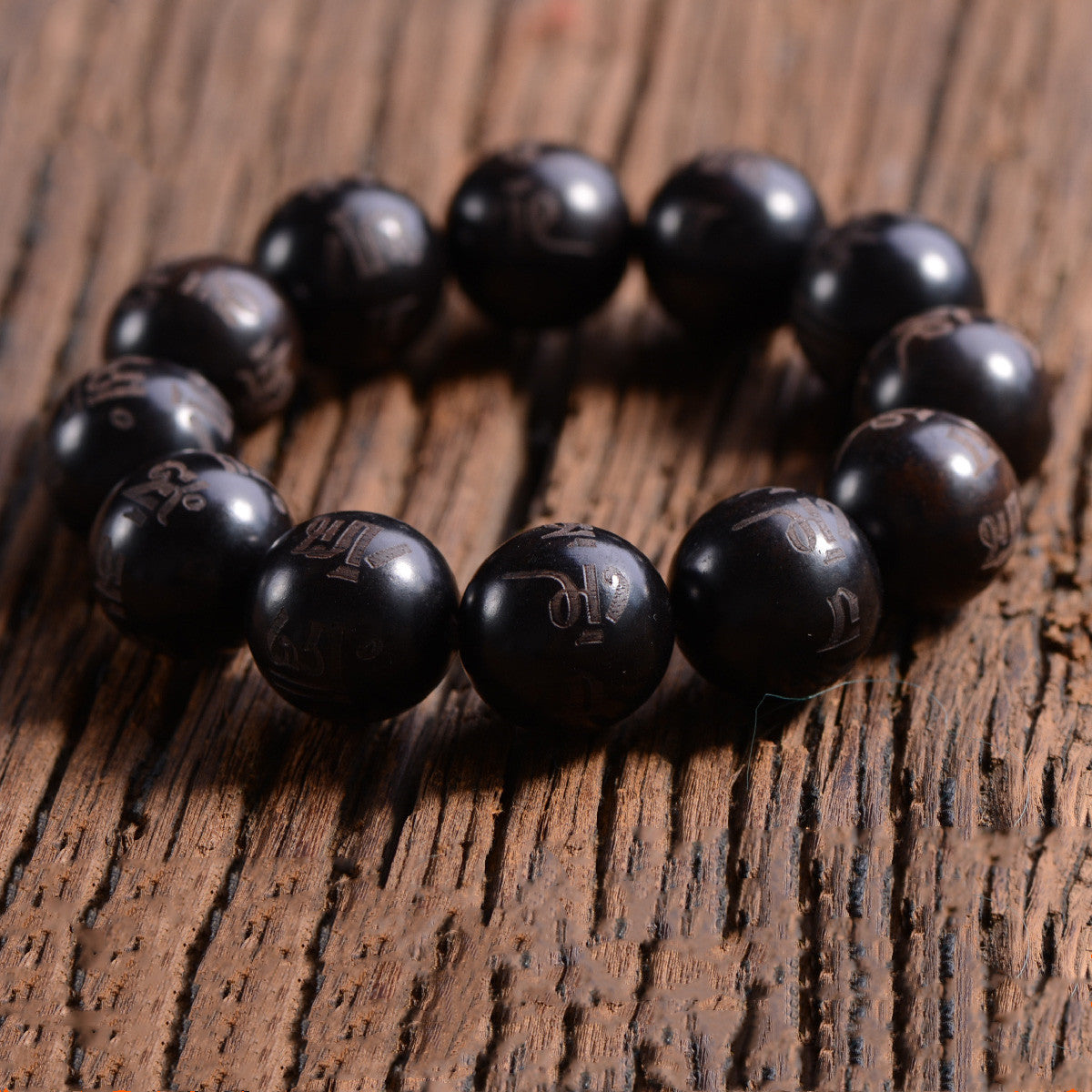 Ebony Buddha Bead Bracelet